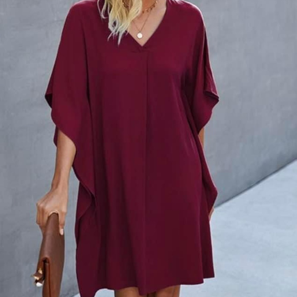 Ladies size large dress wine color, new without tag